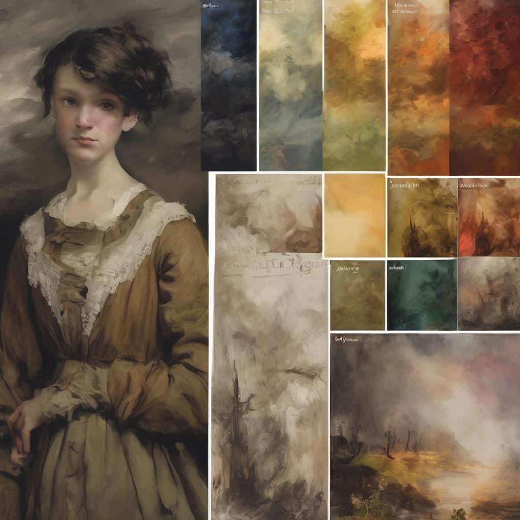 Ανθρώπινη πορτρέτο γυναίκας με καστανά μαλλιά σε ζωγραφική με φθαρμένο στυλ και ρεαλιστικό ύφος.