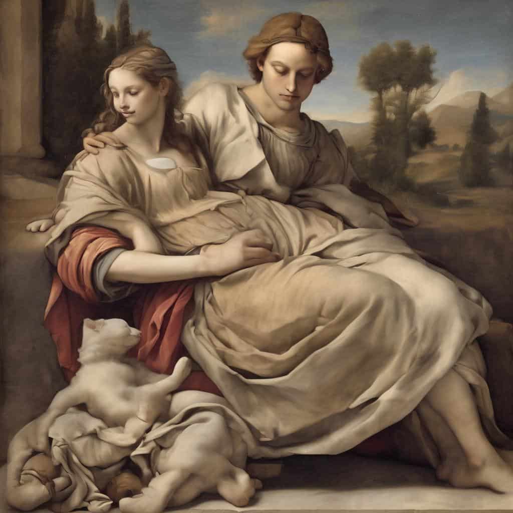 Ομορφική αναπαράσταση με καλλιτεχνική ανάλυση και ιστορικά πλαίσια σε πίνακα ζωγραφικής.